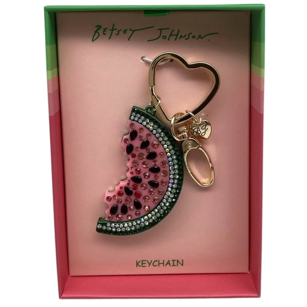 Betsey Johnson Crystal “Watermelon” Keychain or Bag Fob (NWT)